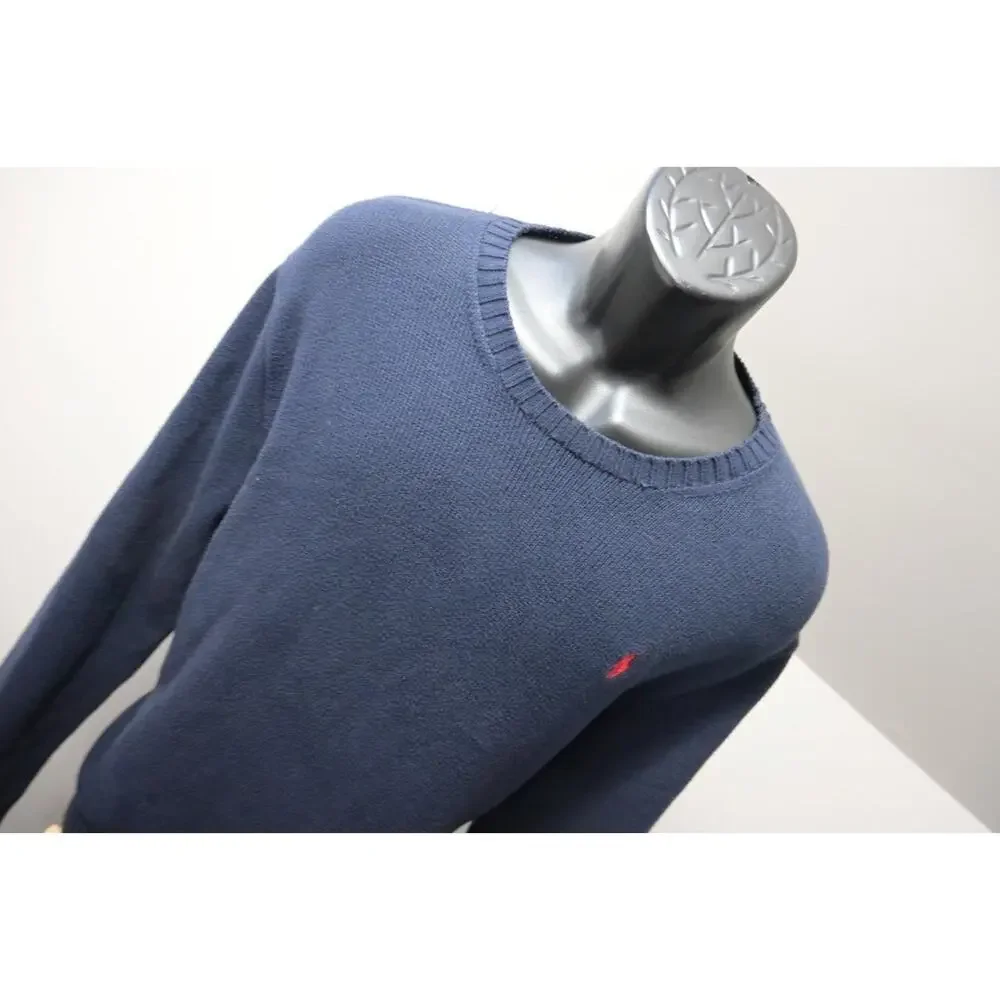 Polo Ralph Lauren Dark‎ Blue Knitted Sweater Long Sleeve Pullover Mens Size XL